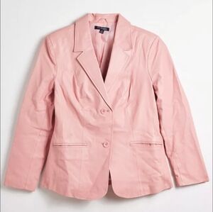 ROSE VELVET WOMEN'S VEGAN LEATHER BLAZER ONE BUTTON SIZE  MEDIUM NWT
